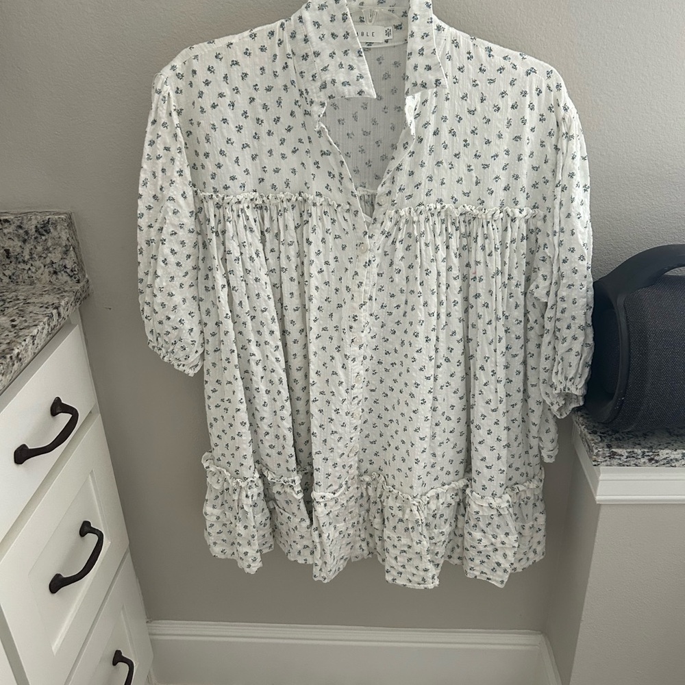 Floral White Babydoll dress